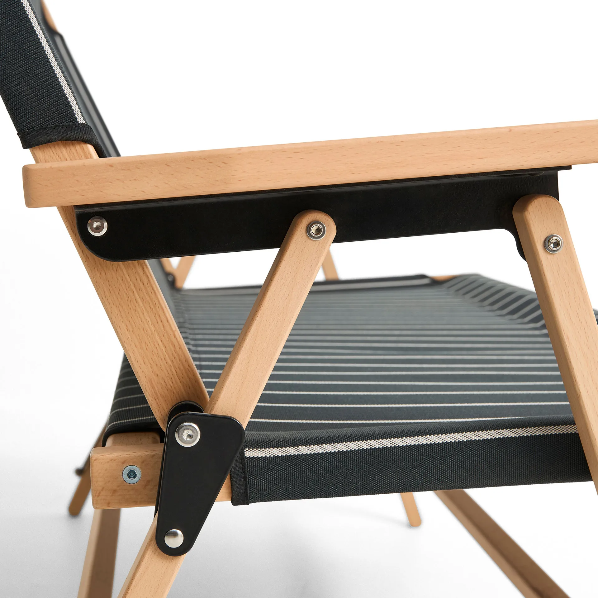 Outdoor Market foldable sofa, Black-beige, 2 seater HAY