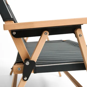 Outdoor Market foldable sofa - Black-beige, 2 seater - HAY