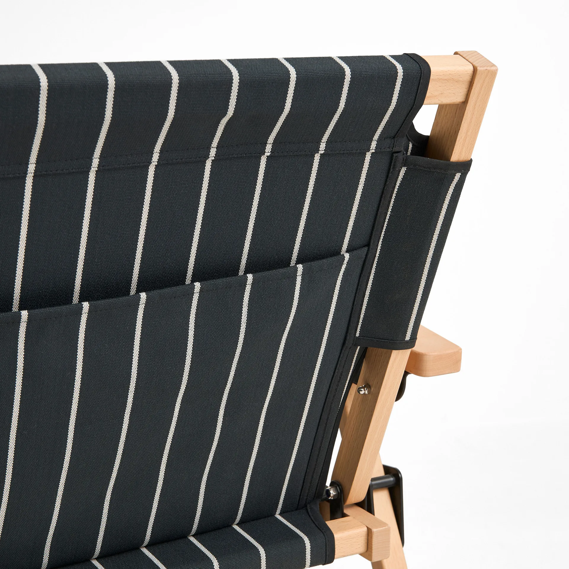 Outdoor Market foldable sofa, Black-beige, 2 seater HAY