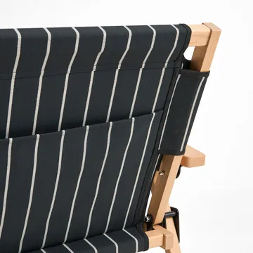 Outdoor Market foldable sofa - Black-beige, 2 seater - HAY