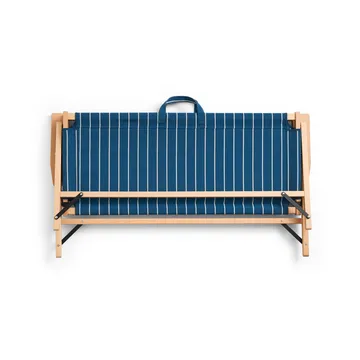 Outdoor Market foldable sofa - Blue-beige, 2-seater - HAY