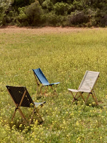 Outdoor Market folding chair - Blue-beige - HAY