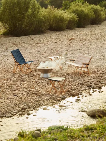 Outdoor Market folding stool - Beige-red - HAY