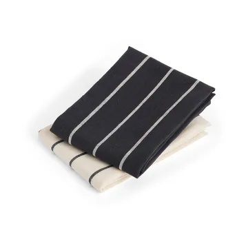 Outdoor Market kitchen towel - Black-beige, 2-pack - HAY