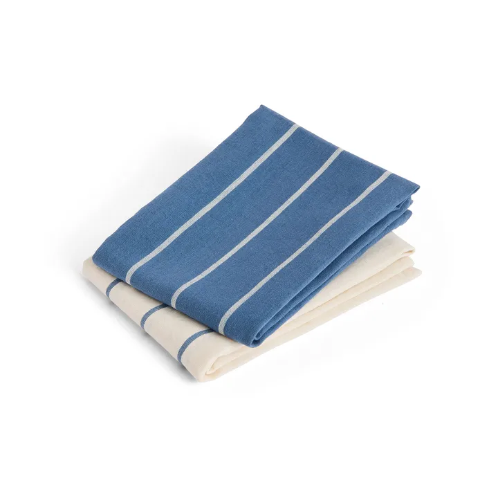 Outdoor Market kitchen towel - Blue-beige, 2-pack - HAY