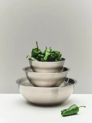 Outdoor Market serving bowl with lid - Stainless steel, medium - HAY