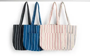 Outdoor Market tote bag - Black-beige, medium - HAY