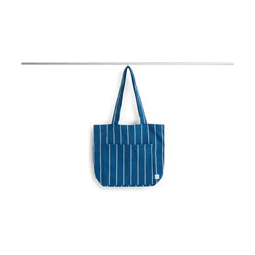 Outdoor Market tote bag - Blue-beige, medium - HAY