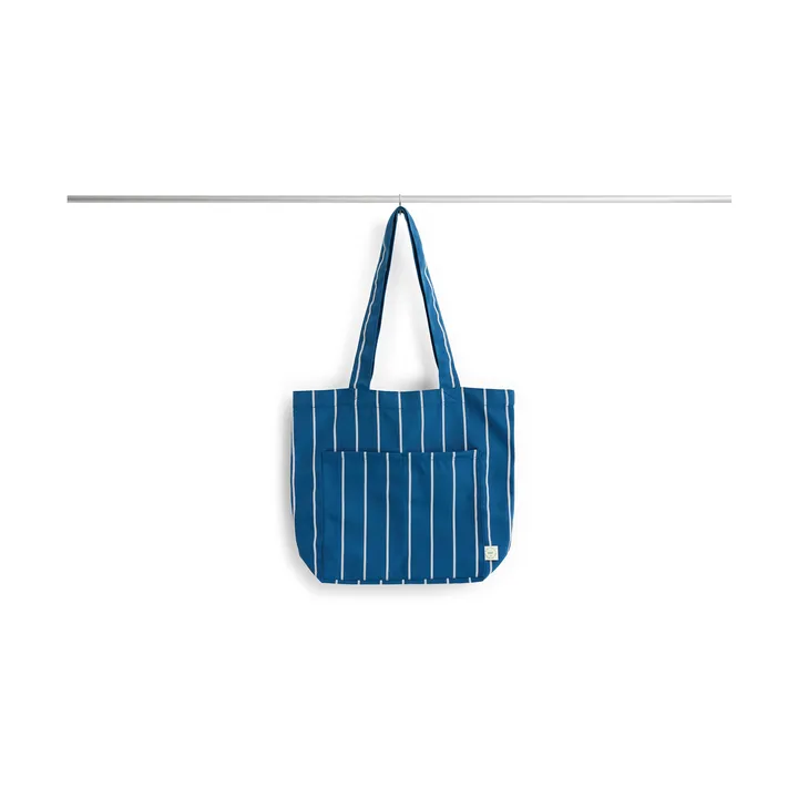 Outdoor Market tote bag - Blue-beige, medium - HAY