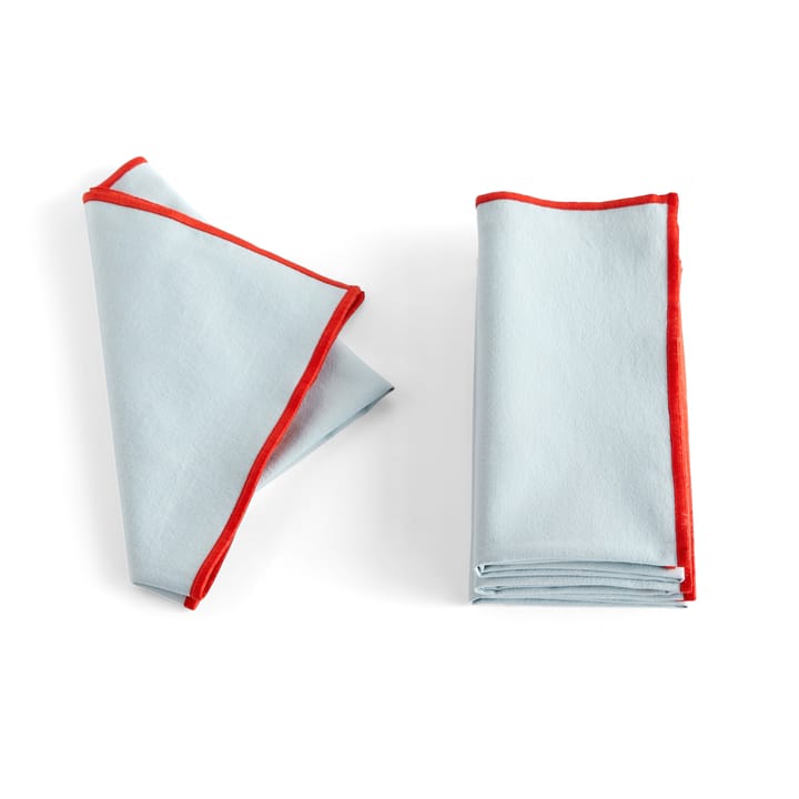 Outline fabric napkin 4-pack - Light blue - HAY