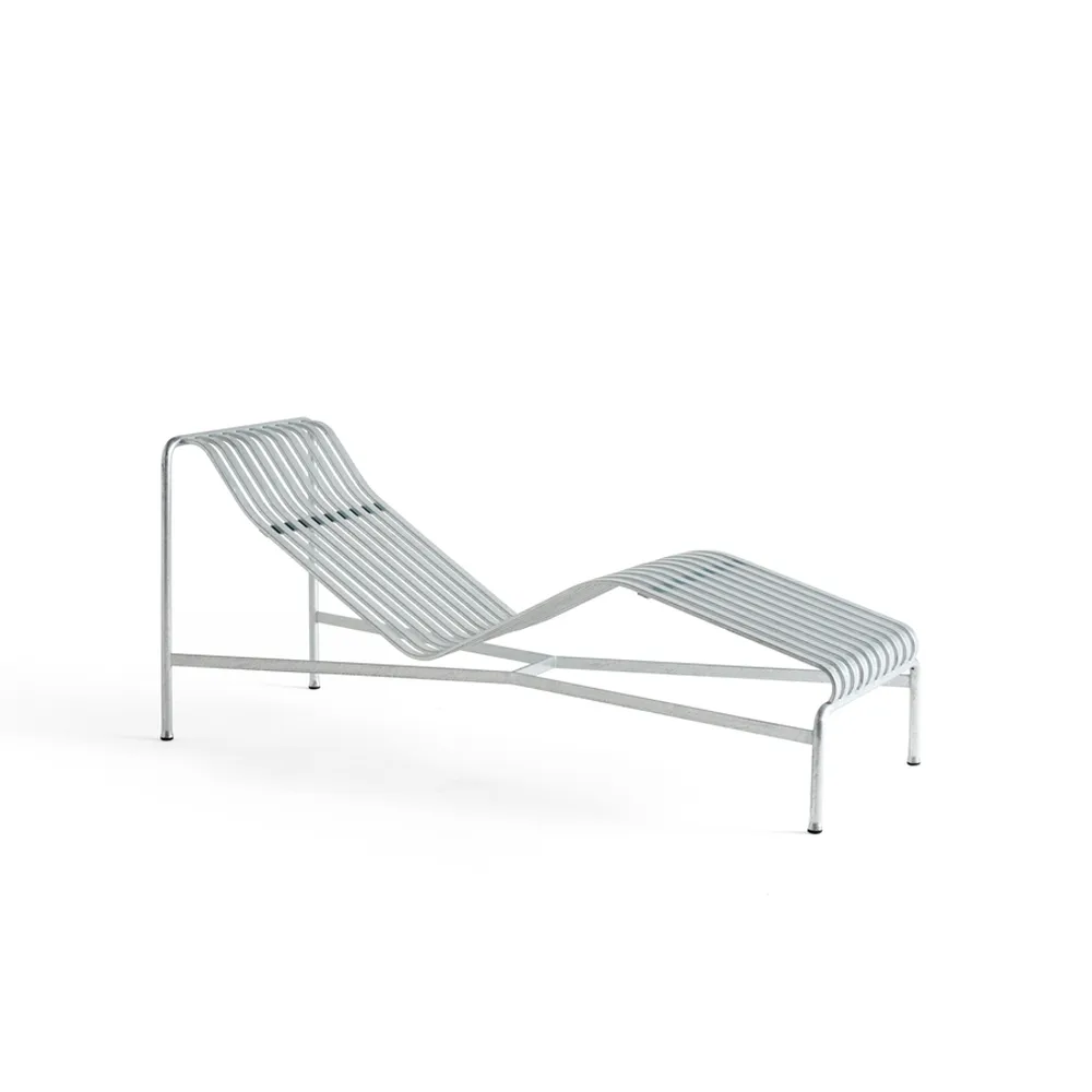 HAY Palissade chaise lounge Hot galvanized | Scandinavian Design | Silver-coloured