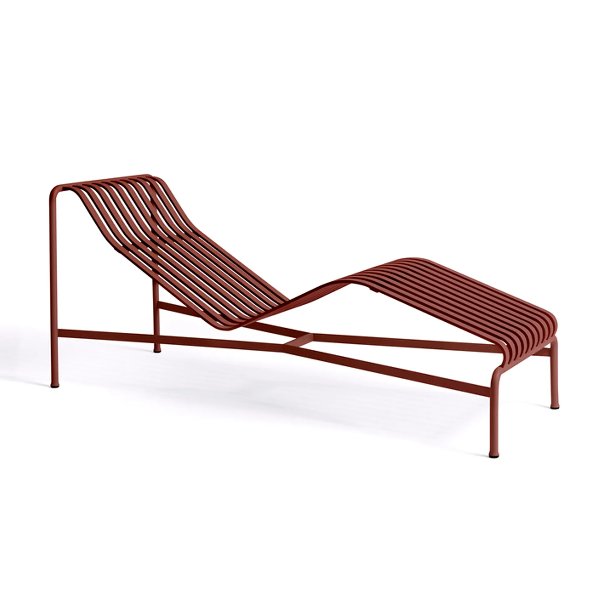 Palissade chaise lounge, Iron red HAY