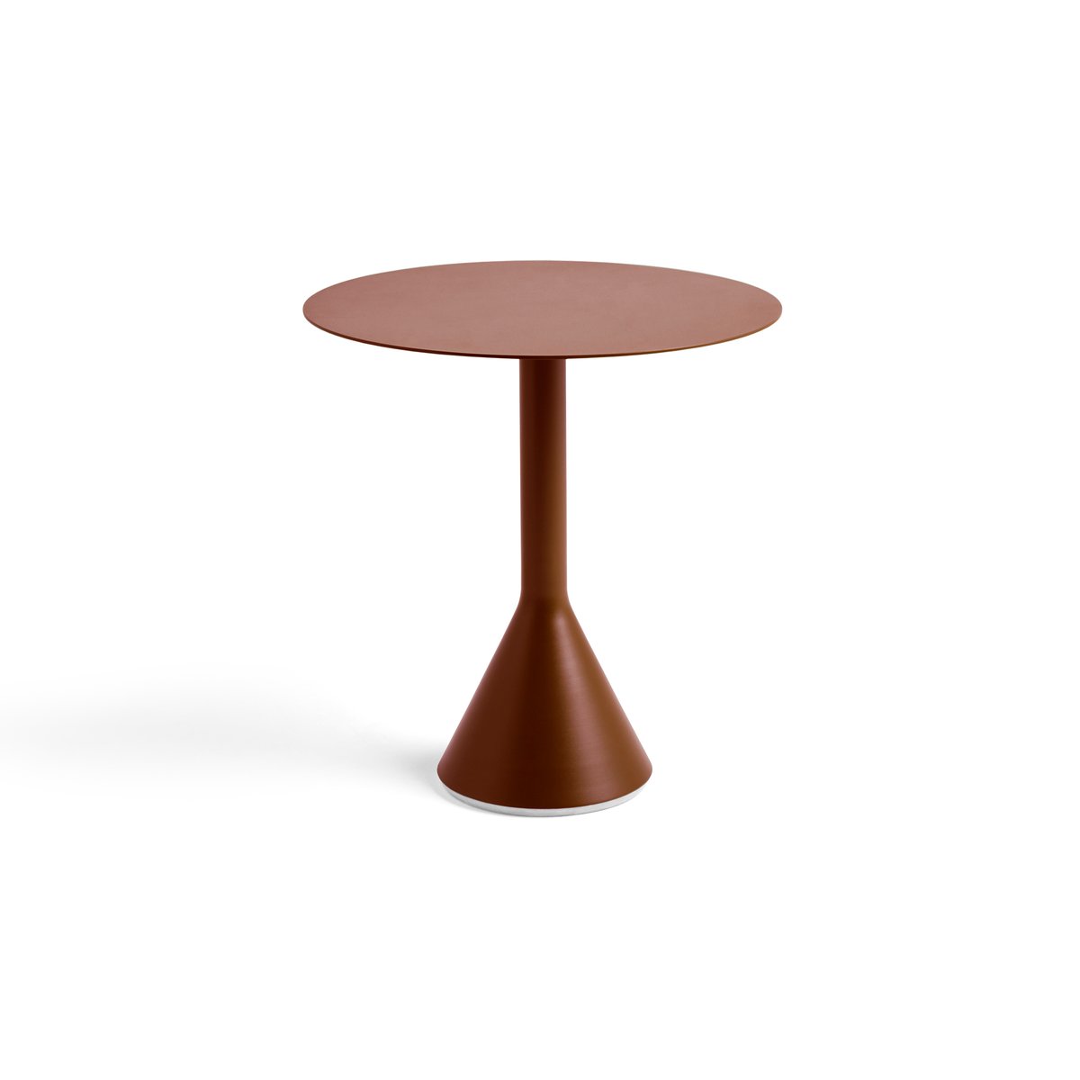HAY Palissade Cone round coffee table Iron red, o70 cm