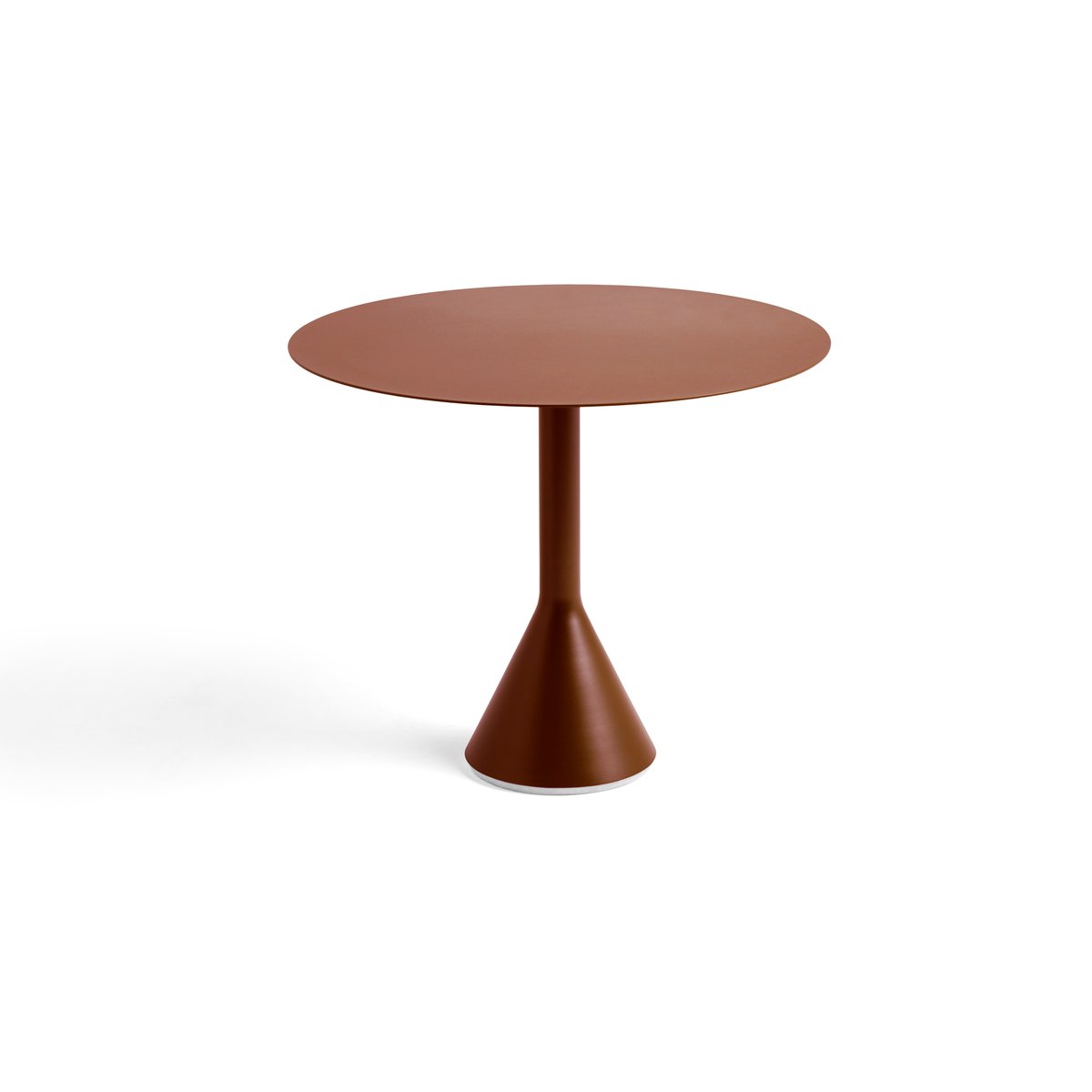 HAY Palissade Cone round coffee table Iron red, o90 cm