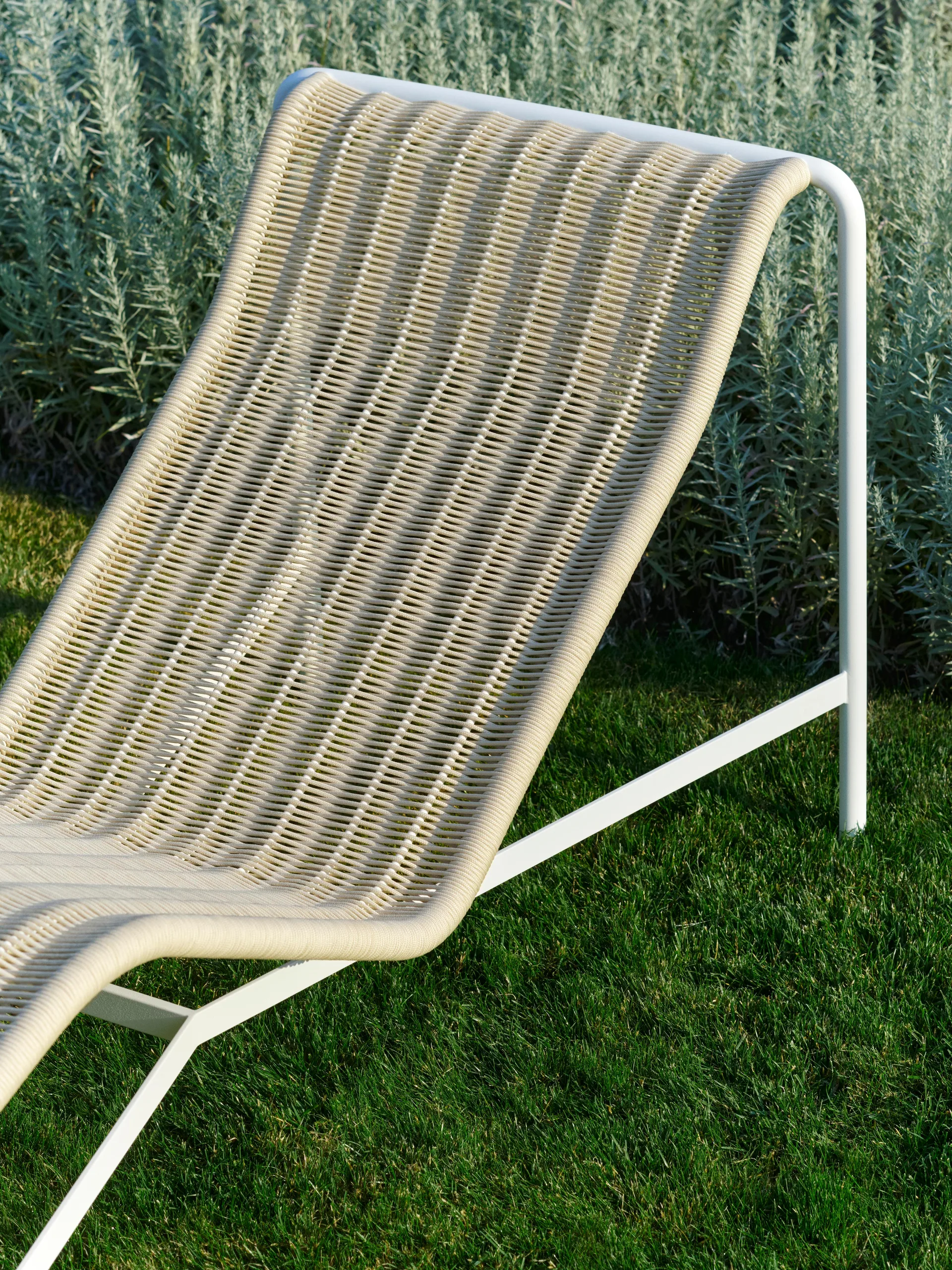 Palissade Cord chaise longue, Cream white HAY