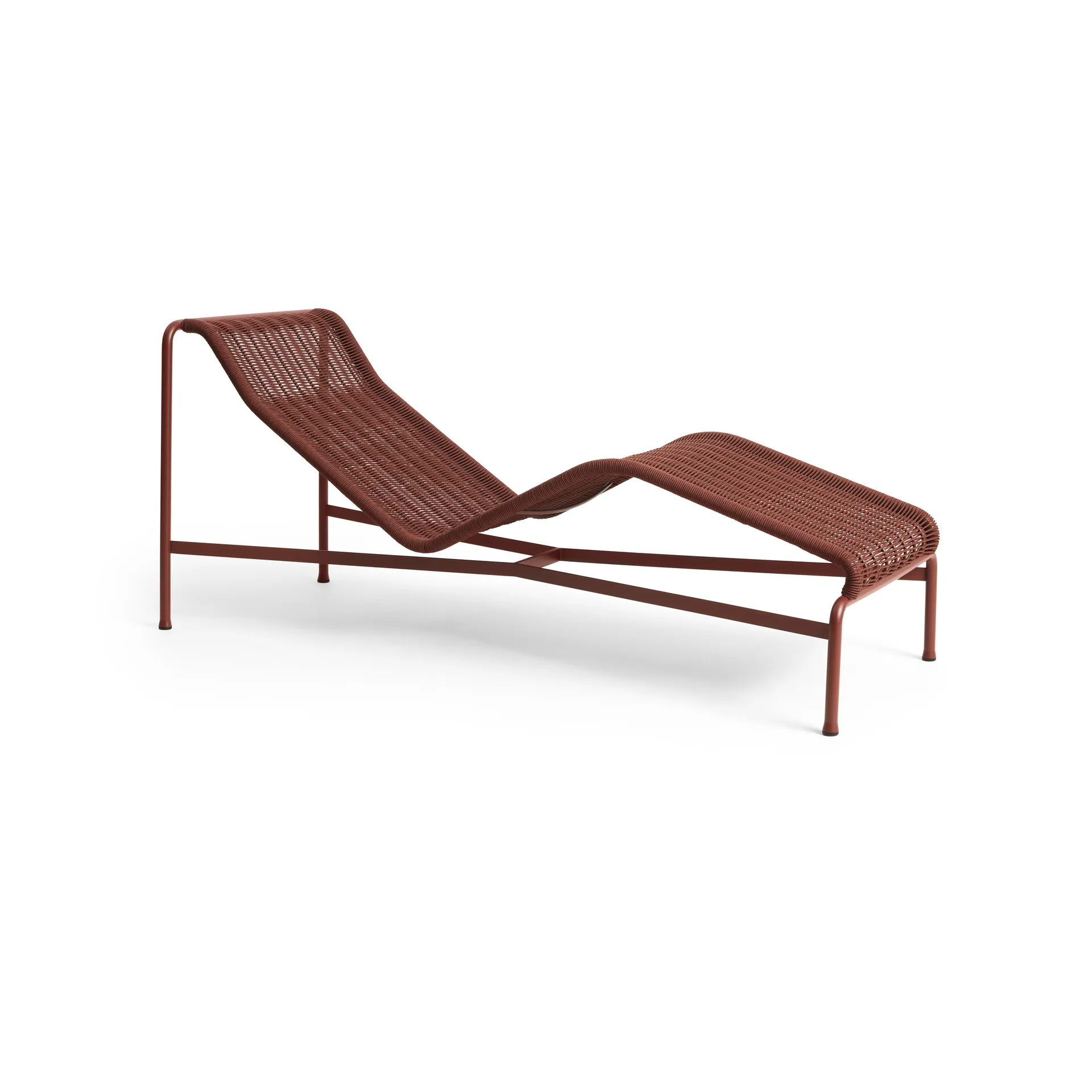 Palissade Cord chaise longue, Iron red HAY