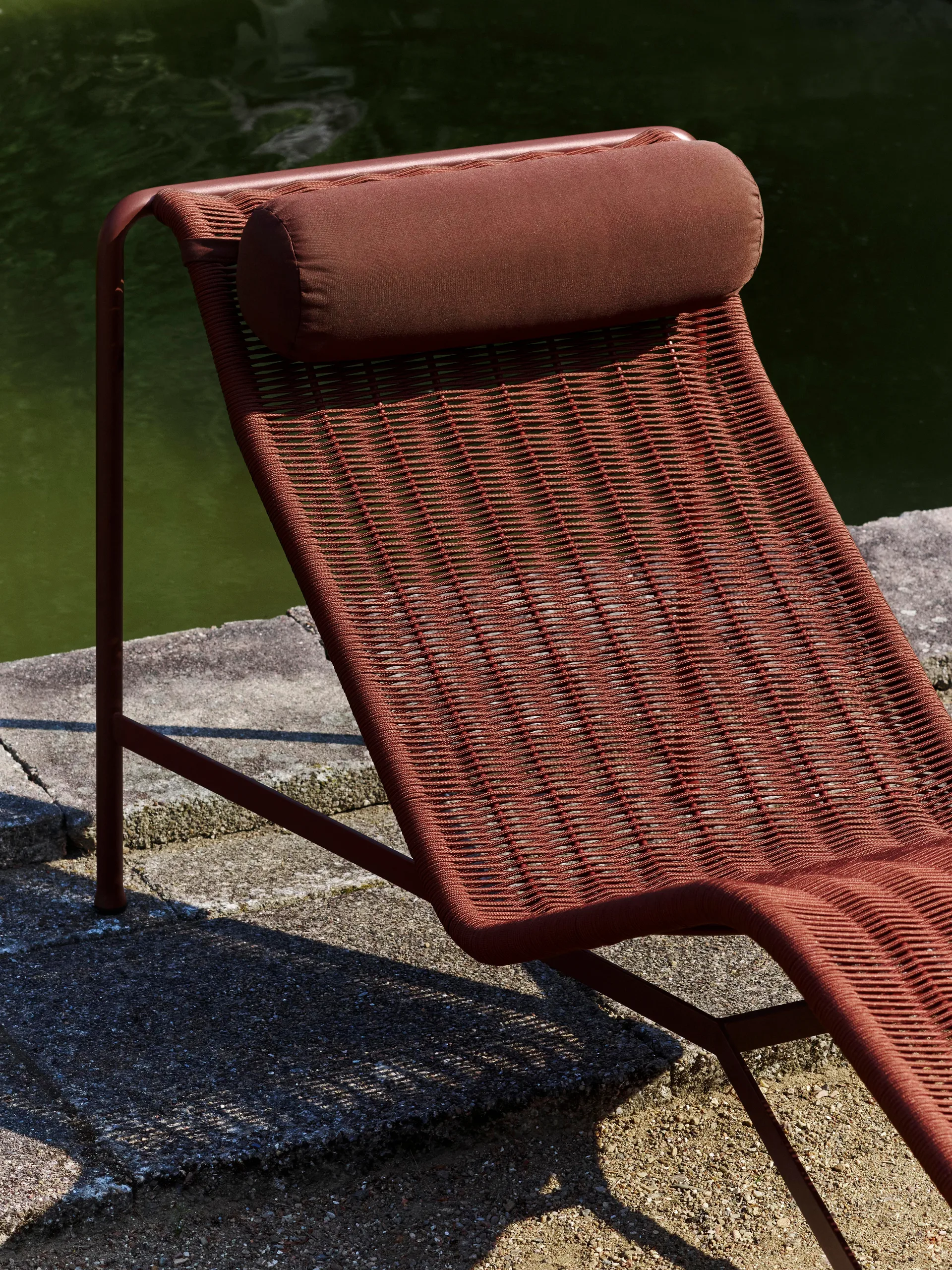 Palissade Cord chaise longue, Iron red HAY