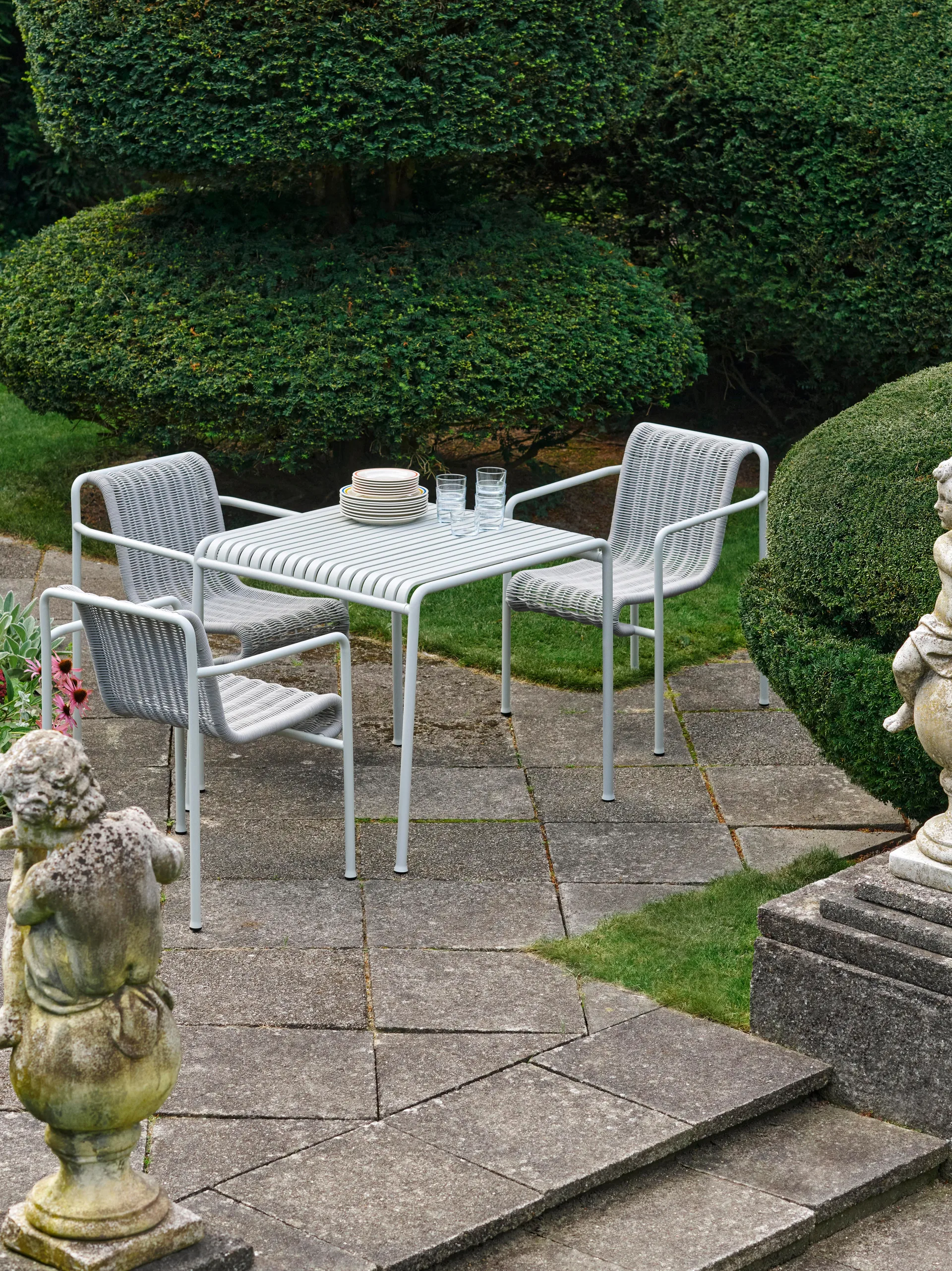 Palissade Cord Dining armchair, Sky grey HAY