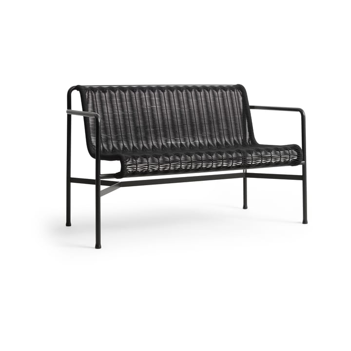 Palissade Cord Dining bench with armrests - Anthracite - HAY