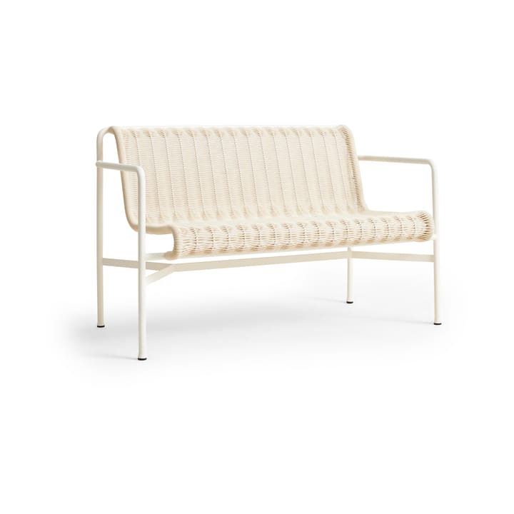 Palissade Cord Dining bench with armrests - Cream white - HAY