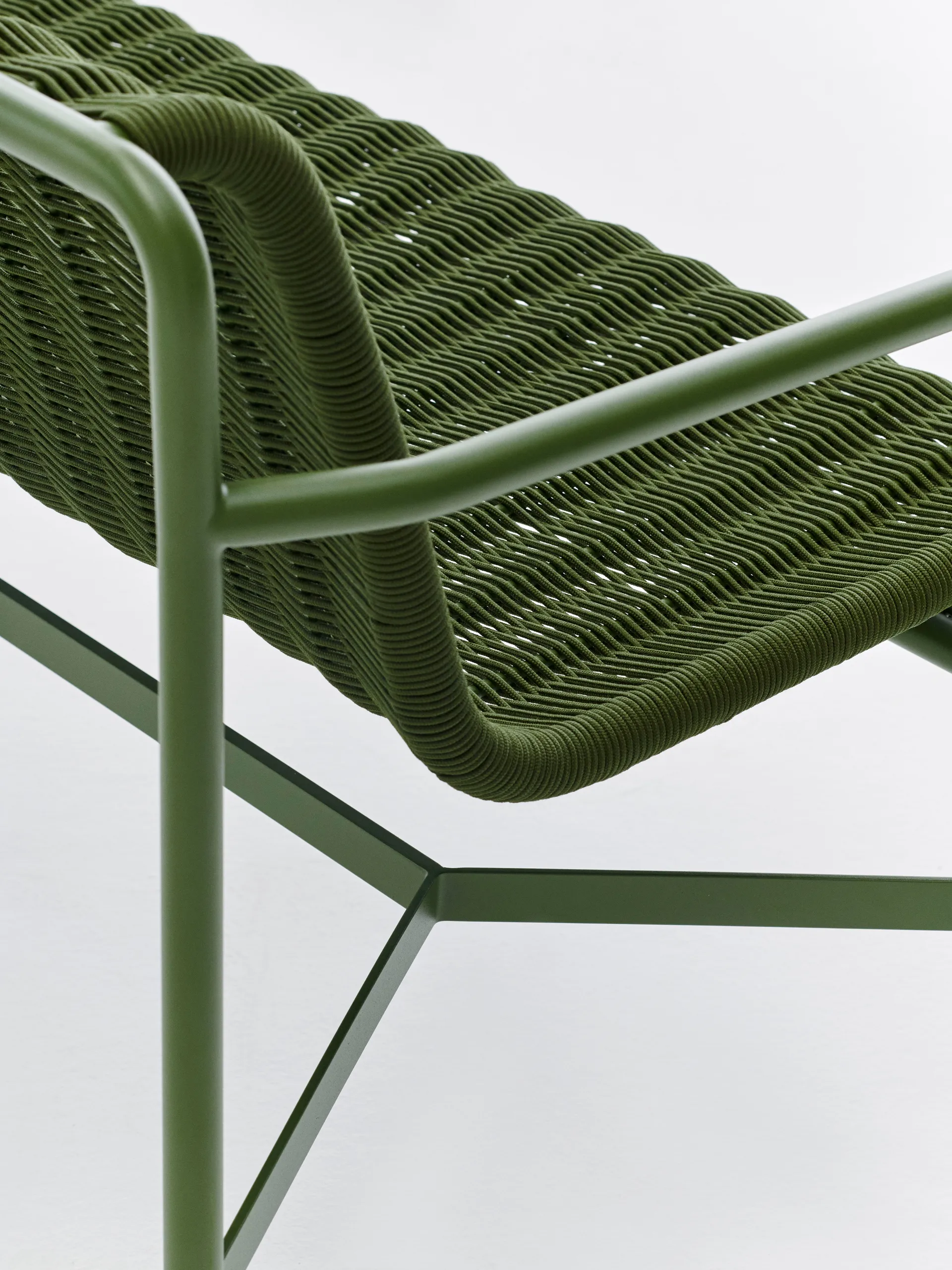 Palissade Cord Dining bench with armrests, Olive HAY