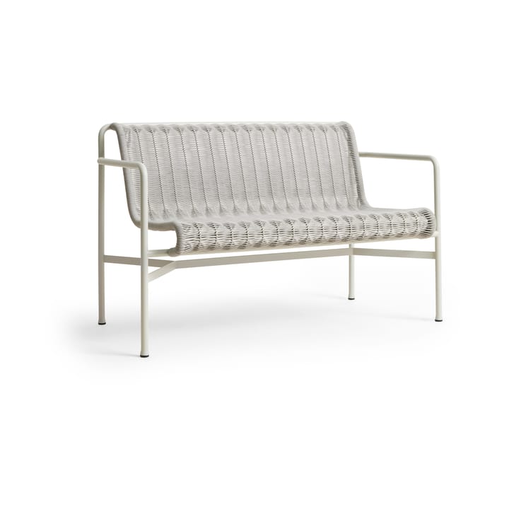 Palissade Cord Dining bench with armrests - Sky grey - HAY