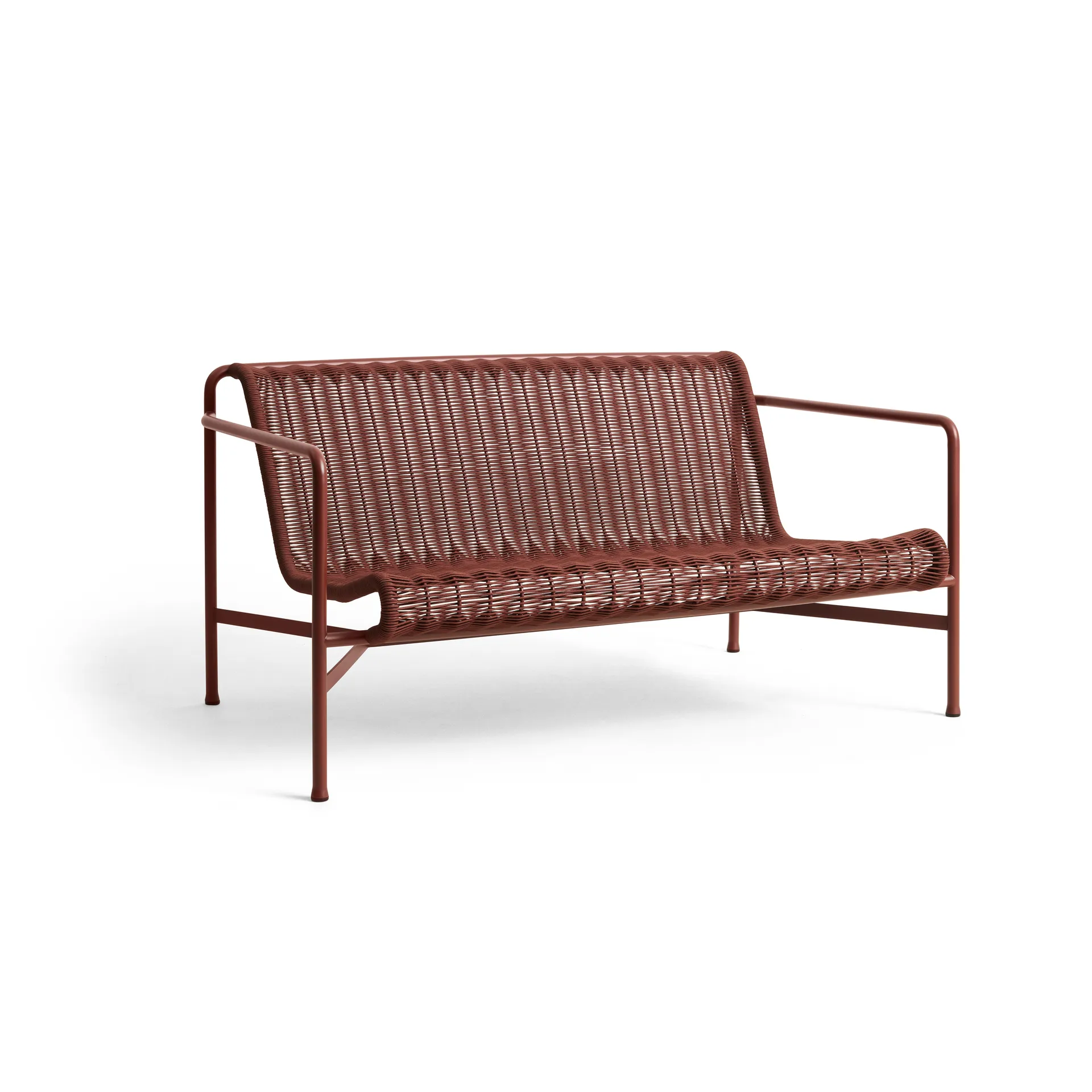 Palissade Cord lounge sofa, Iron red HAY