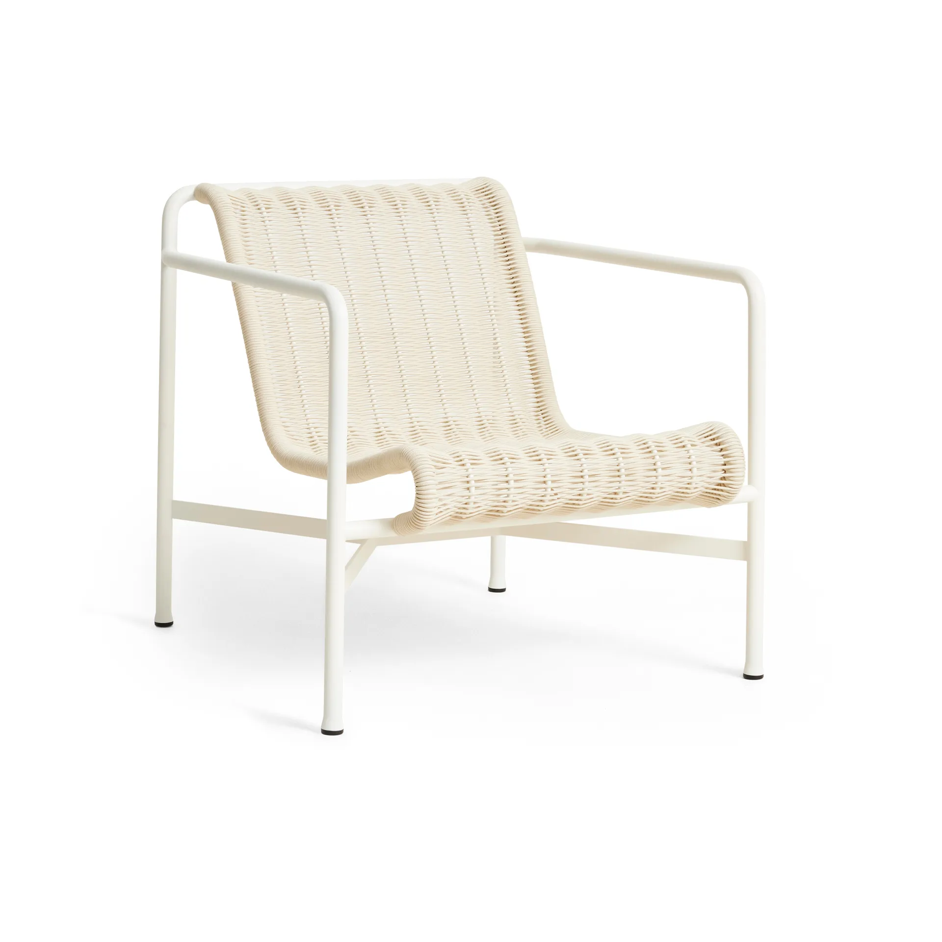 Palissade Cord Low lounge armchair, Cream white HAY
