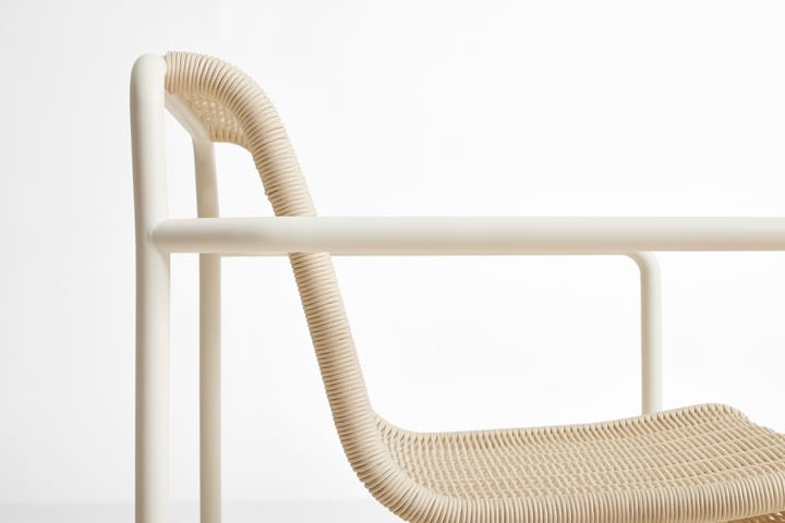 Palissade Cord Low lounge armchair, Cream white HAY
