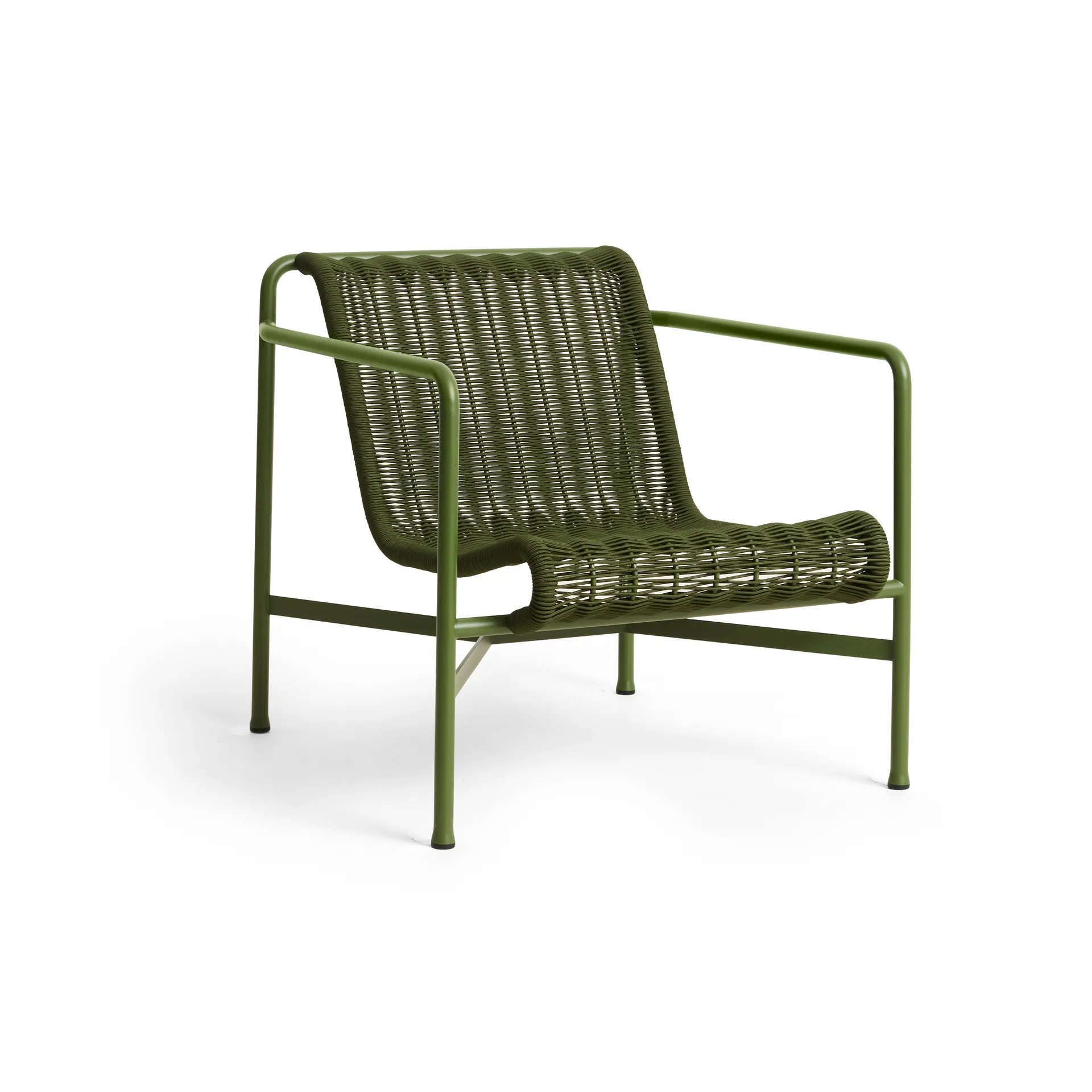 Palissade Cord Low lounge armchair, Olive HAY