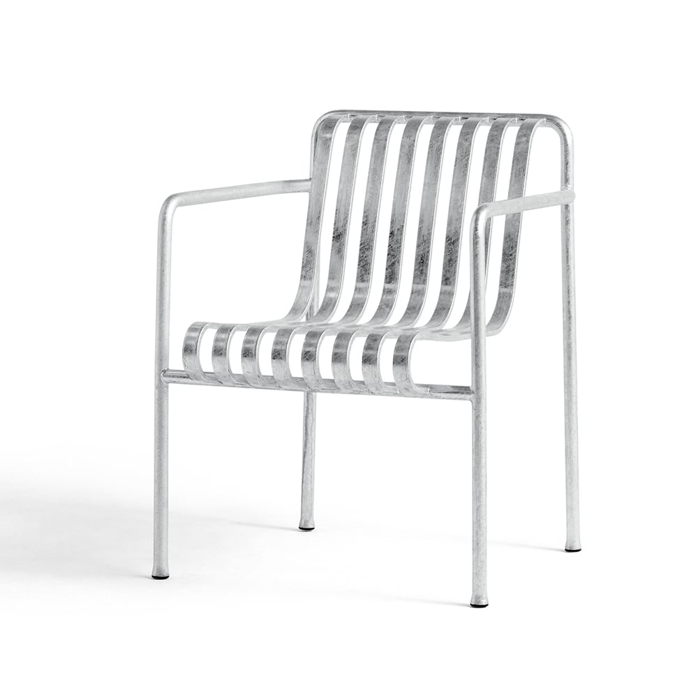 HAY Palissade dining armchair Hot galvanized | Scandinavian Design | Garden chairs | Silver-coloured