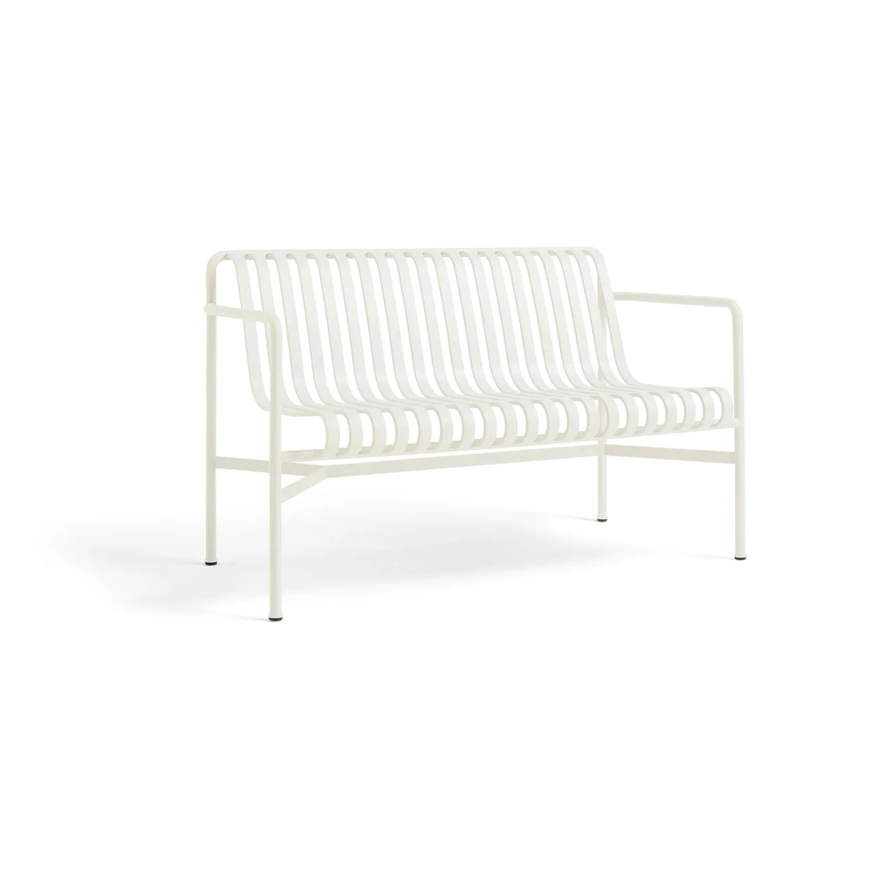 HAY Palissade Dining bench with armrests Cream white