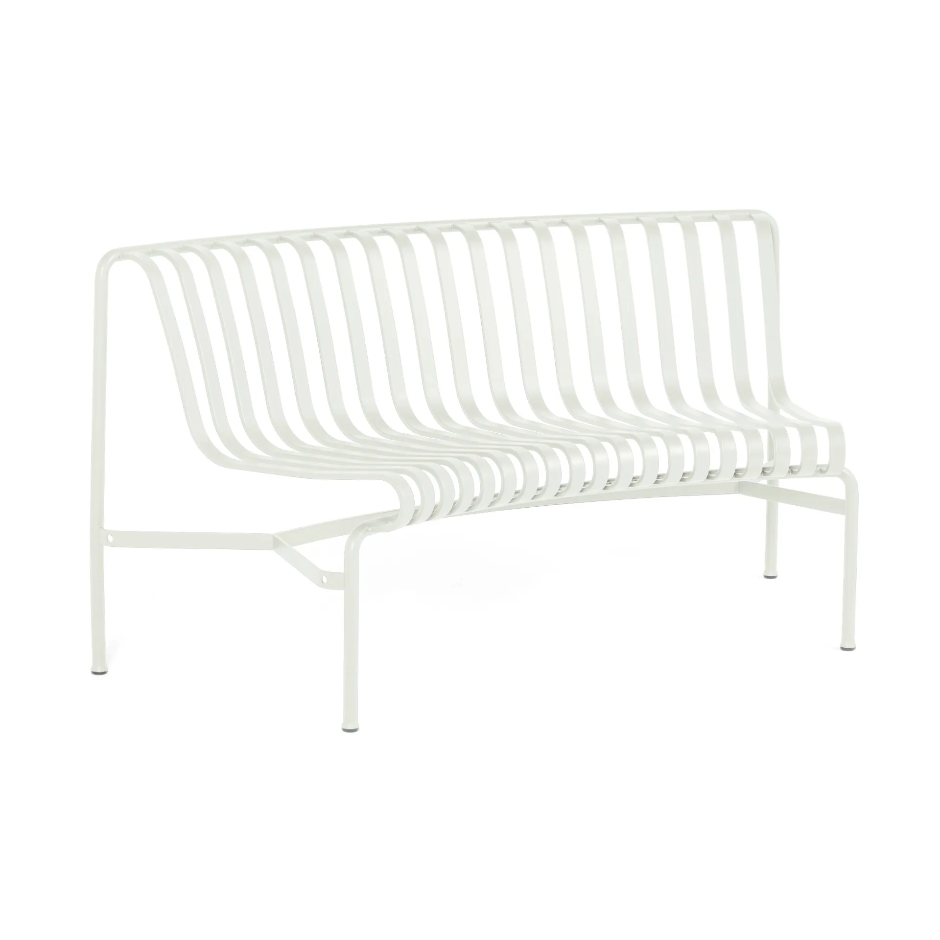 Palissade Dining park bench with curved back, Cream white HAY