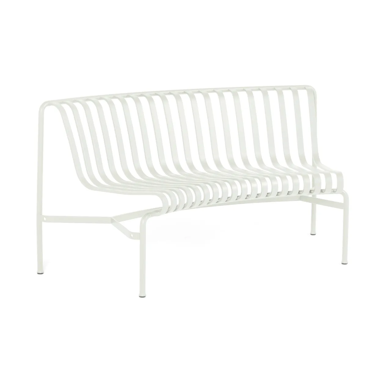 HAY Palissade Dining park bench with curved back Cream white