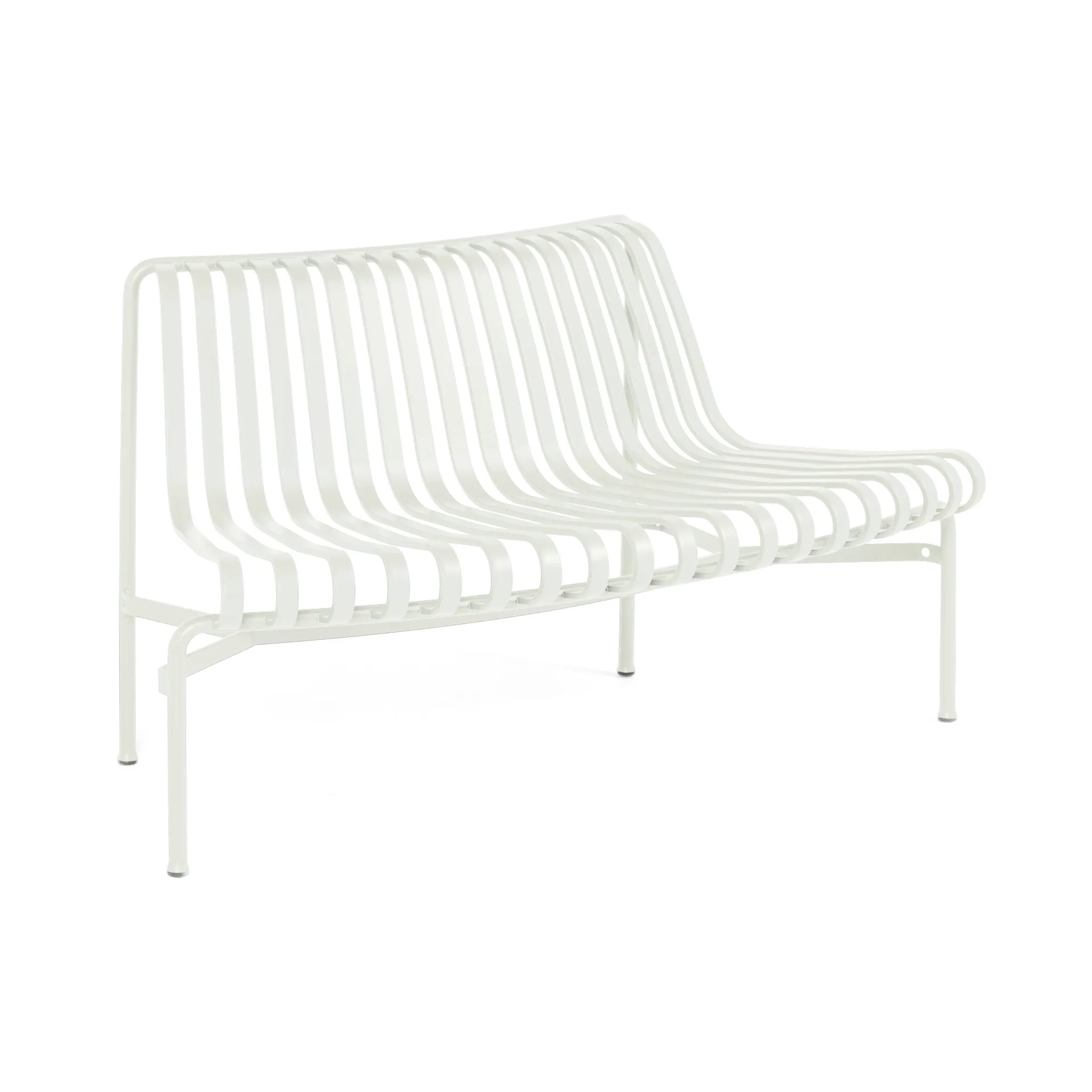 Palissade Dining park bench with flared back, Cream white HAY