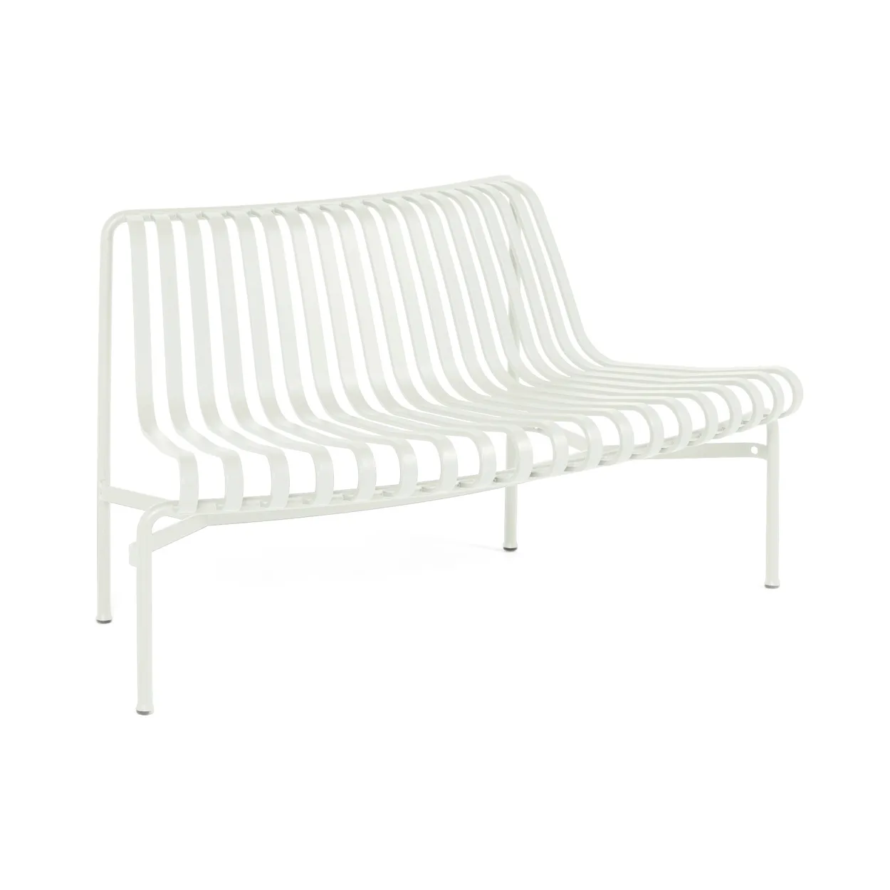 HAY Palissade Dining park bench with flared back Cream white