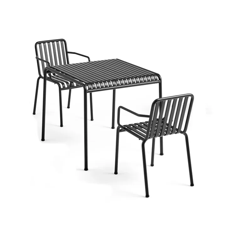 Palissade dining set 2 armchairs 82.5x90 cm anthracite - HAY