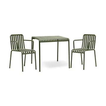 Palissade dining set 2 armchairs 82.5x90 cm olive - HAY