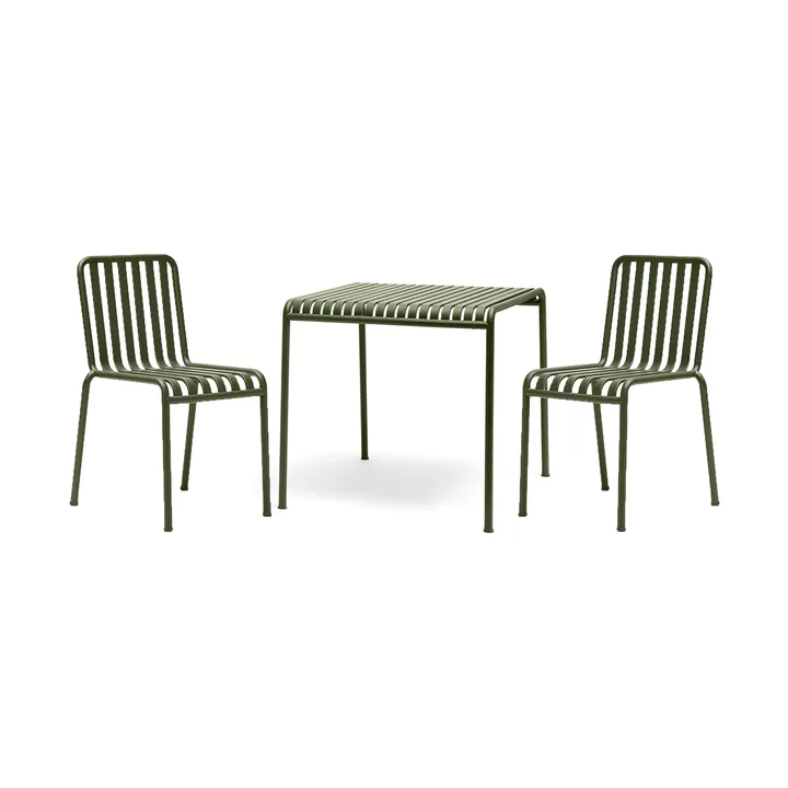 Palissade dining set 2 chairs 82,5x90 cm - Olive - HAY