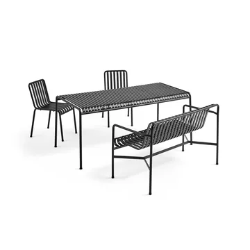 Palissade dining set 2 chairs + bench 170x90 cm - Anthracite - HAY