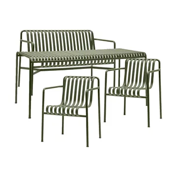 Palissade dining set 2 Dining armchair + bench 170x90 cm olive - HAY