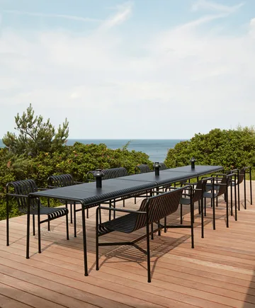Palissade dining set 2 dining armchairs + bench 170x90 cm anthracite - HAY