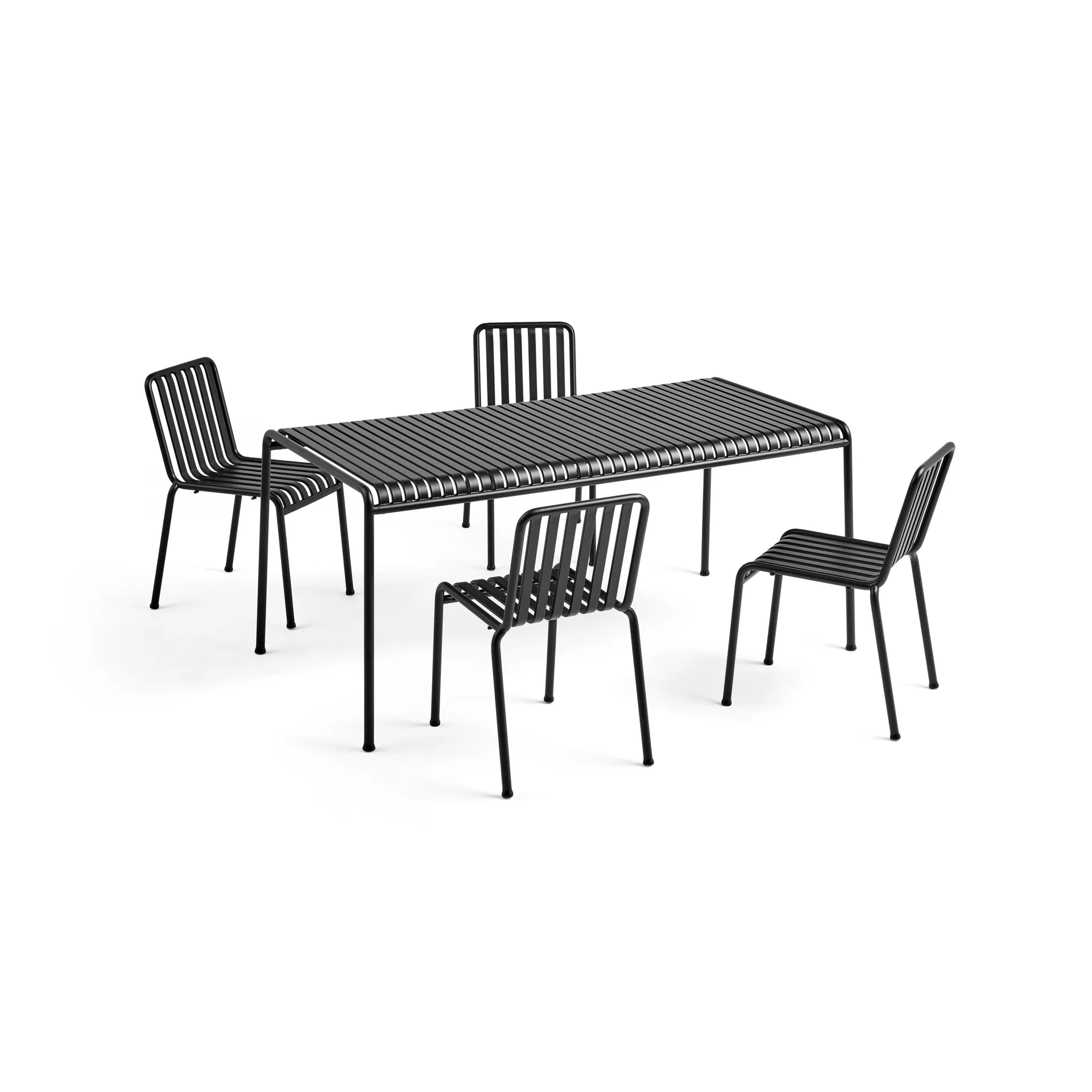 Palissade dining set 4 chairs 170x90 cm - Anthracite,  HAY