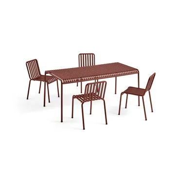 Palissade dining set 4 chairs 170x90 cm - Iron red - HAY