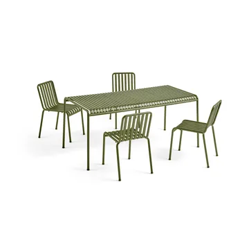 Palissade dining set 4 chairs 170x90 cm - Olive - HAY