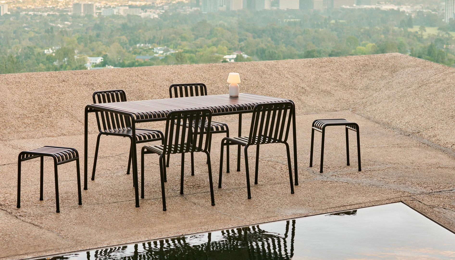 Palissade dining set 6 chairs 170x90 cm anthracite,  HAY