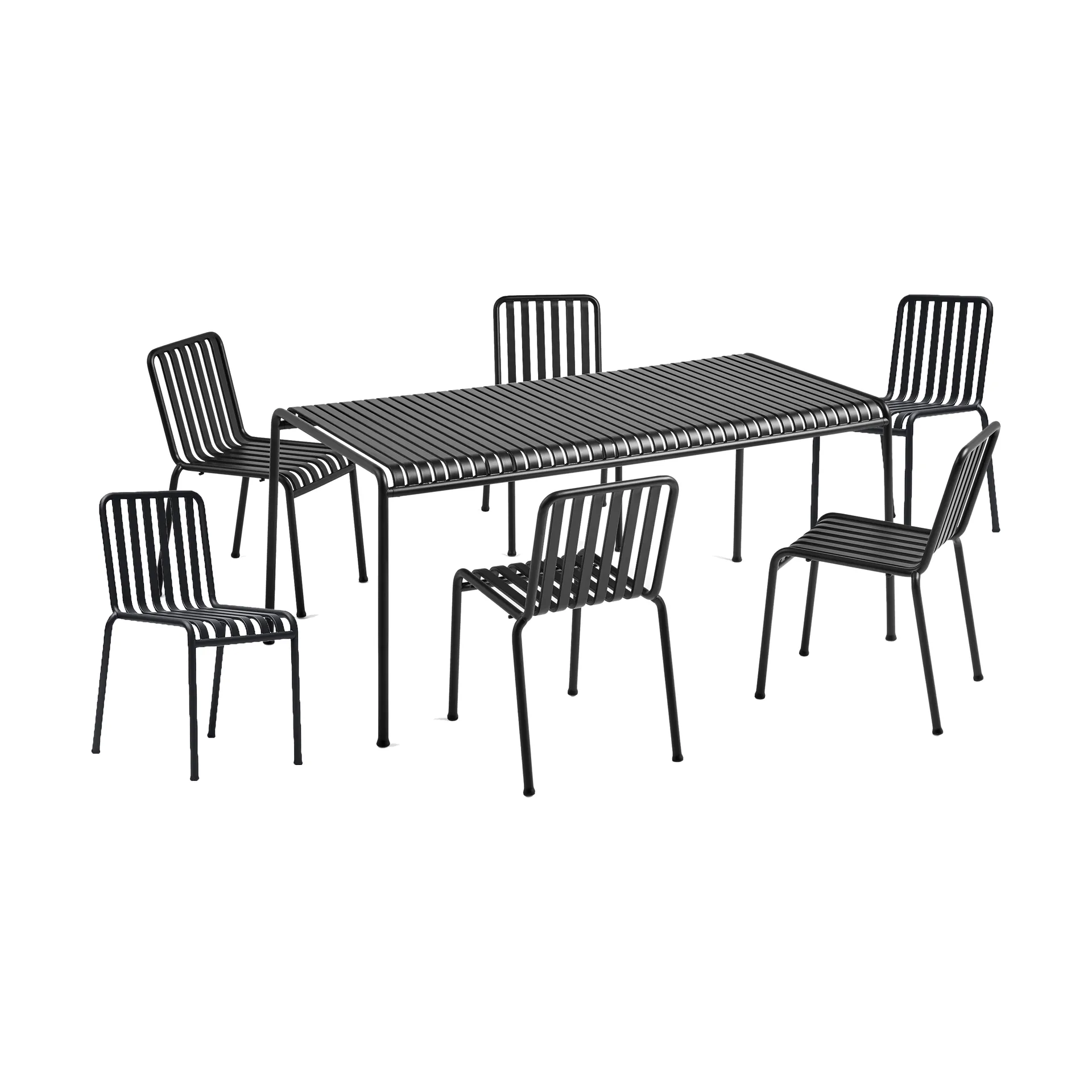 Palissade dining set 6 chairs 170x90 cm anthracite HAY