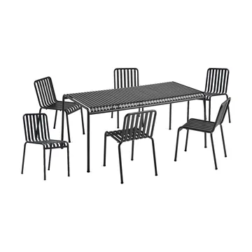 Palissade dining set 6 chairs 170x90 cm anthracite - HAY