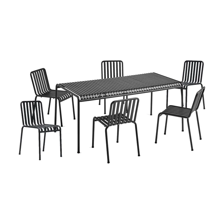 Palissade dining set 6 chairs 170x90 cm anthracite - HAY
