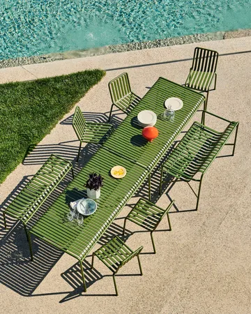 Palissade dining set 6 chairs 170x90 cm olive - HAY